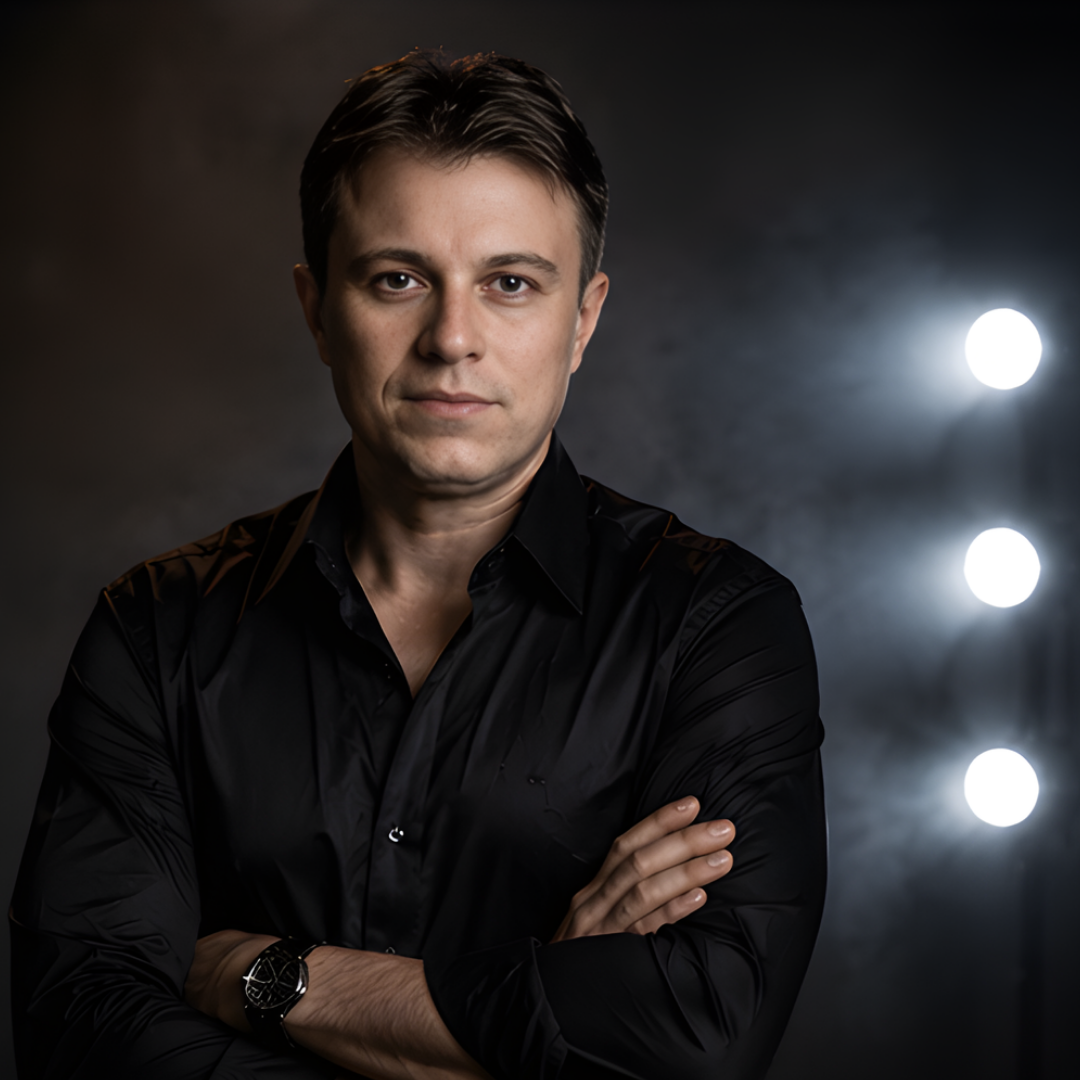 DJ Renatinho — Retrato braços cruzados com luzes frias